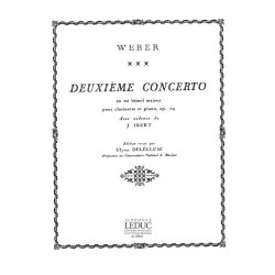 Weber Delecluse Concerto No.2 Eb Major Op.74 Clarinet & Piano Book