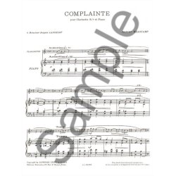 Albert Beaucamp: Complainte (Clarinet & Piano)