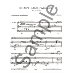 Robert Cl&eacute;risse: Chant sans Paroles (Horn & Piano)