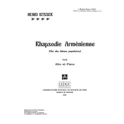 Henri B&uuml;sser: Rhapsodie arm&eacute;nienne (Viola & Piano)