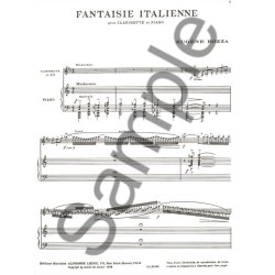 Eug&egrave;ne Bozza: Fantaisie italienne (Clarinet & Piano)