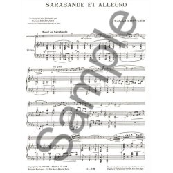 Gabriel Grovlez: Sarabande Et Allegro For Clarinet And Piano