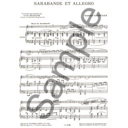 Gabriel Grovlez: Sarabande Et Allegro For Clarinet And Piano