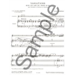 Louis Cahuzac: Variations sur un Air du Pays d'Oc (Clarinet & Piano)