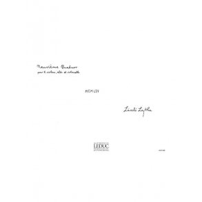 Lajtha Quatuor A Cordes No 9 Op 57 String Quartet Performance Scores