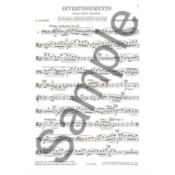 Eug&egrave;ne Bozza: Divertissements (Bassoons 3)
