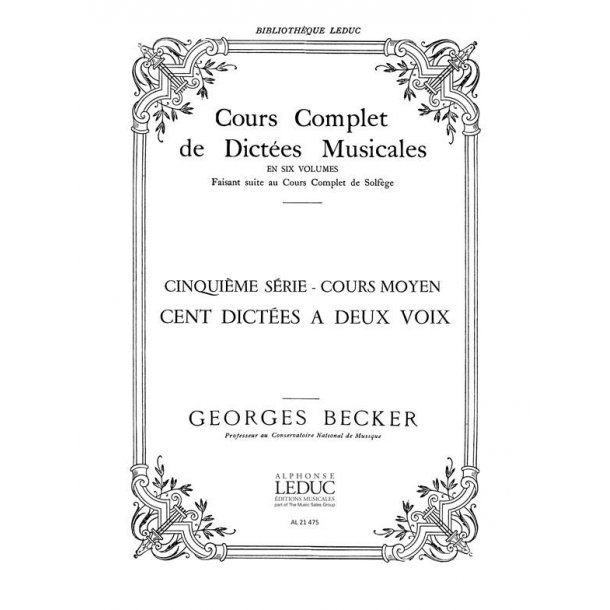 Becker Cours Complet De Dictees Bl784 Cours Moyen 5eme Serie 2vce Bk