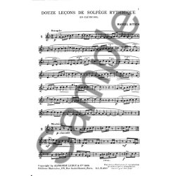 Bitsch 12 Lecons Solfege Rythmique Cle De Sol Sans Accompagnement A