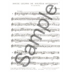 Bitsch 12 Lecons Solfege Rythmique Cle De Sol Sans Accompagnement A