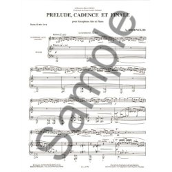 Alfred D&eacute;senclos: Pr&eacute;lude, Cadence et Finale (Saxophone-Alto & Piano)