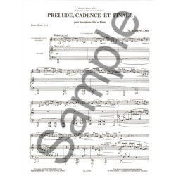 Alfred D&eacute;senclos: Pr&eacute;lude, Cadence et Finale (Saxophone-Alto & Piano)