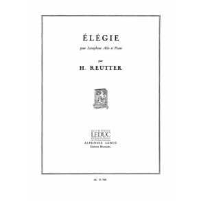 Hermann Reutter: Elégie (Saxophone-Alto & Piano)