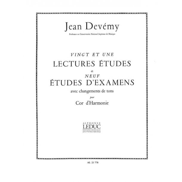Jean Dev&eacute;my: 21 Lectures-Etudes & 9 Etudes d'Examens (Horn solo)