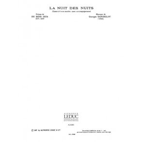 Georges Dandelot: La Nuit des Nuits (Choral-Mixed a cappella)
