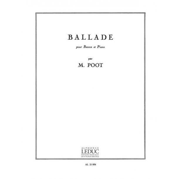 Marcel Poot: Ballade (Bassoon & Piano)