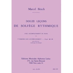 Bitsch 12 Lecons De Solfege Rythmique Vol B 7 Cles Melangees Sans Acc