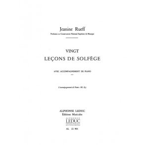 Rueff 20 Lecons De Solfege Avec Accompagnement Bl853 Book