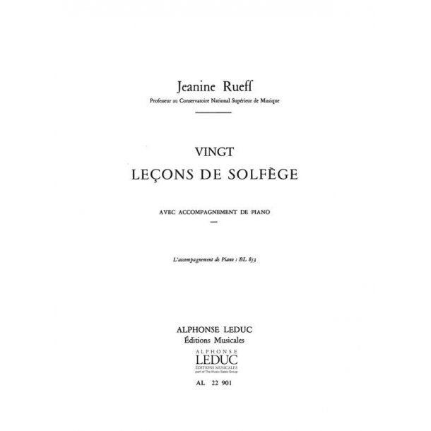 Rueff 20 Lecons De Solfege Avec Accompagnement Bl853 Book
