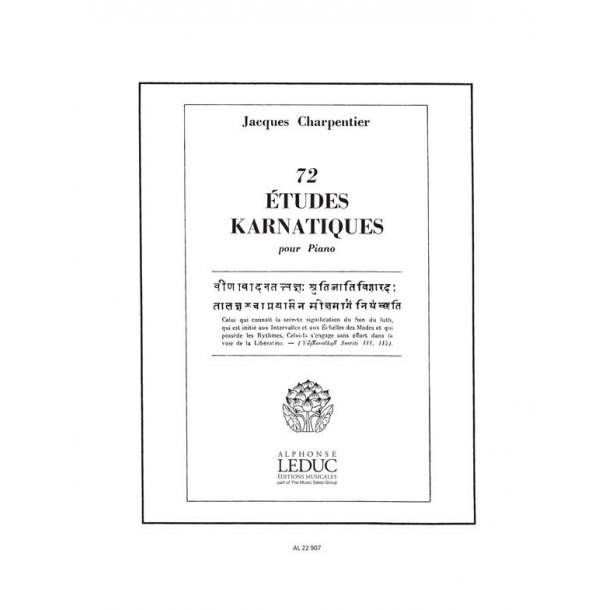 Jacques Charpentier: 72 Etudes karnatiques - 3e Cycle (Piano solo)