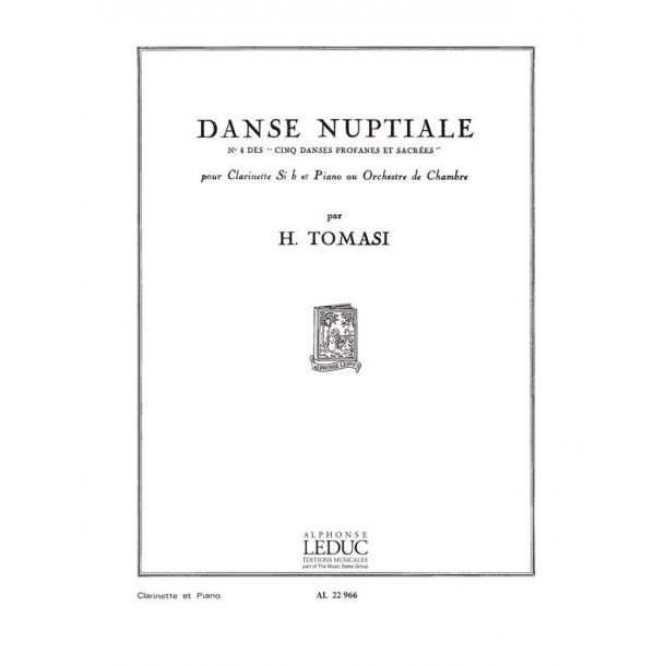 Henri Tomasi: Danse nuptiale (Clarinet & Piano)