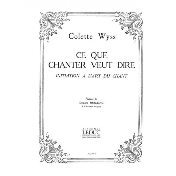 Wyss-Feschotte: Ce que chanter veut dire (Voice solo)