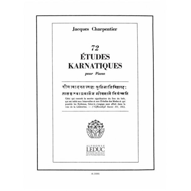 Jacques Charpentier: 72 Etudes karnatiques - 2e Cycle (Piano solo)