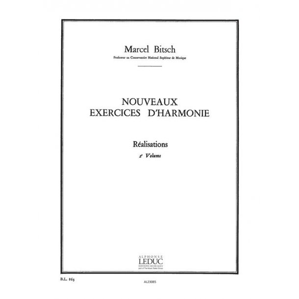 Bitsch Nouveaux Exercices D'harmonie Volume 2 Realisations Bl863 Book