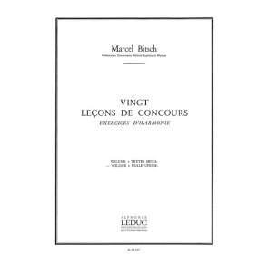 Bitsch 20 Lecons De Concours Exercices D'harmonie Livre Du Maitre Bk