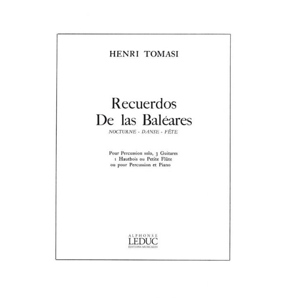 Henri Tomasi: Recuerdos de las Baleares (Version 1) (Percussion(s) & Piano)