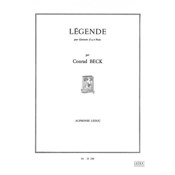 Conrad Beck: L&eacute;gende (Clarinet & Piano)