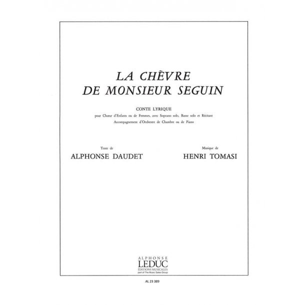 Tomasi Henri Chevre De M. Seguin Female Voice & Piano Book