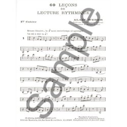 Alain Weber: 60 Le&ccedil;ons de Lecture rythmique Vol.1 (Book)