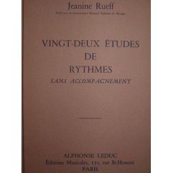 Rueff 22 Etudes De Rythme Sans Accompagnement Technical Studies