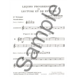 Alain Weber: Le&ccedil;ons Progressives De Lecture Et De Rythme - Volume 1