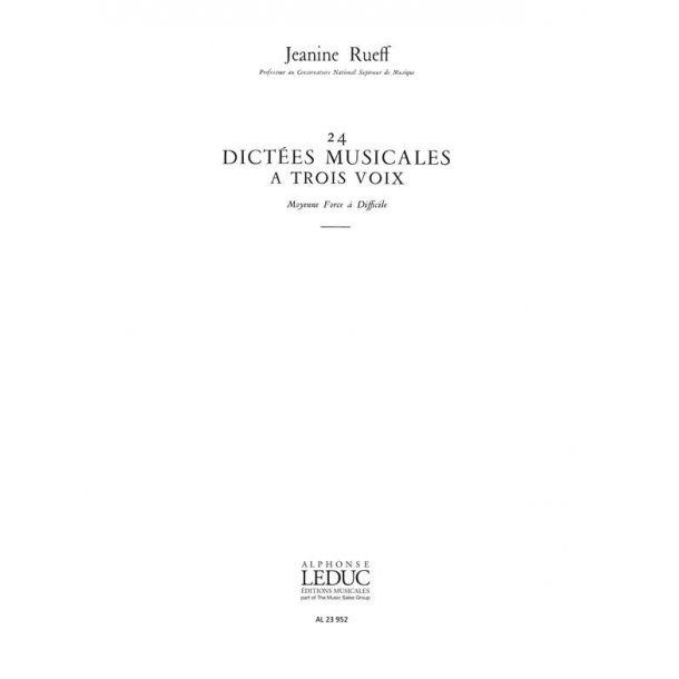 Rueff 24 Dictees Musicales A 3 Voix Book