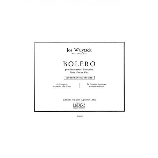Wuytack Bolero Recorder Voice & Percussion Instrument Book