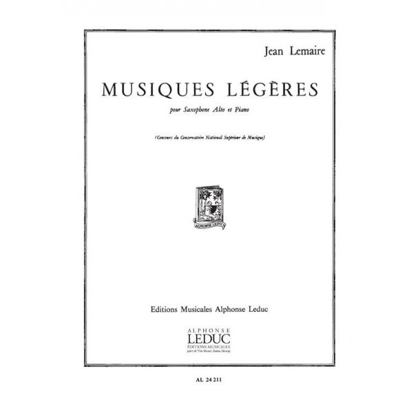 Jean Lemaire: Musiques l&eacute;g&egrave;res (Saxophone-Alto & Piano)