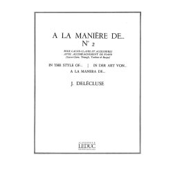 Jacques Del&eacute;cluse: A la Mani&egrave;re de...No. 2 (Percussion And Piano)