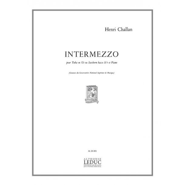 Challan H. Intermezzo Tuba Or Saxhorn Basse Eb & Piano Book
