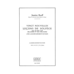 Rueff 20 Nouvelles Lecons De Solfege 7 Cles Mel Et Nn Melangees Acc Bk