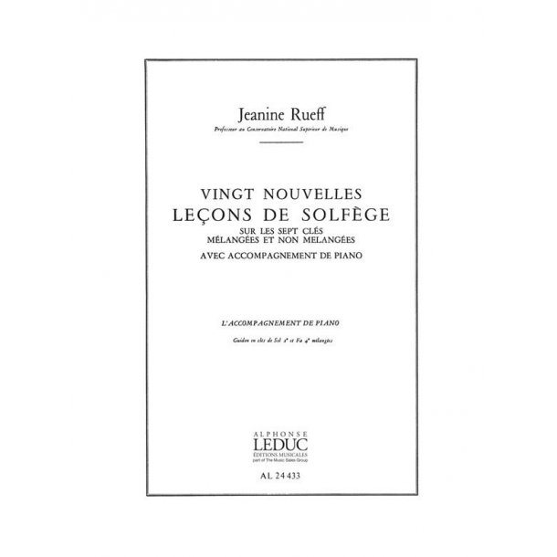 Rueff 20 Nouvelles Lecons De Solfege 7 Cles Mel Et Nn Melangees Acc Bk