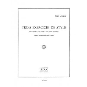 Lemaire Trois Exerices De Style Bass Saxhorn Eb Or Tuba In C Or Tbn Bk