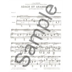 Ren&eacute; Berthelot: Adage Et Arabesque (Alto Saxophone/Piano)