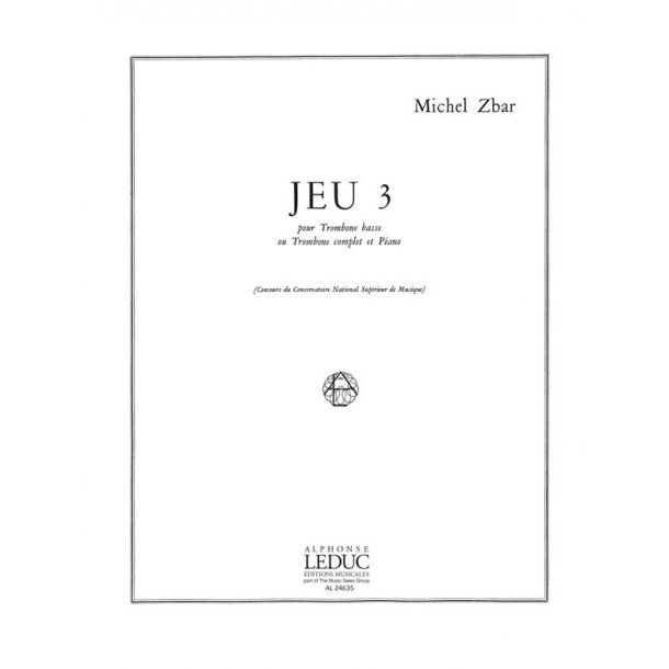 Michel Zbar: Jeu 3 (Trombone-Bass & Piano)