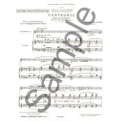 Henri B&uuml;sser: Cantegril Op.72 (Clarinet & Piano)