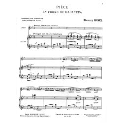 Maurice Ravel: Pi&egrave;ce En Forme De Haba&ntilde;era (Violin / Piano)