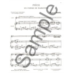 Maurice Ravel: Pi&egrave;ce En Forme De Haba&ntilde;era (Violin / Piano)