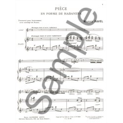 Maurice Ravel: Pi&egrave;ce En Forme De Haba&ntilde;era (Violin / Piano)