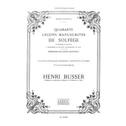 Busser Lecons Manuscrites De Solfege Vol2 B Sans Acc Bl532 Male Vce Bk
