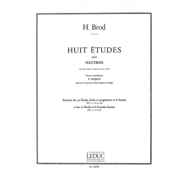 Henri Brod: 8 Etudes  For Oboe Solo
